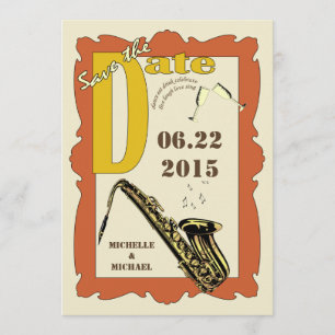 Invitation Jazz de style vintage Enregistrer la date