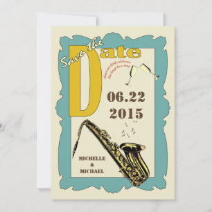 Invitation Jazz de style vintage, enregistrez la date