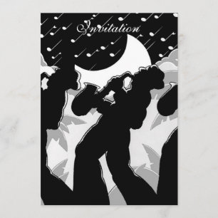 Invitation Jazz noir et blanc