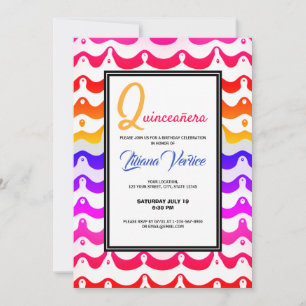 Invitation Jazzy Tropical Psychedelic Wavy