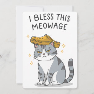 Invitation Je bénis ce mariage Meowage drôle de mariage de ch