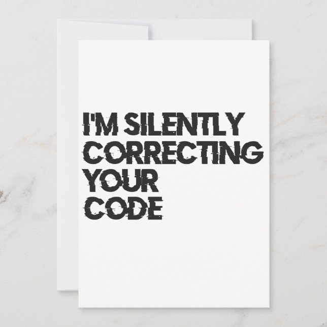 Invitation Je corrige silencieusement votre code Drôle de pro (Devant)