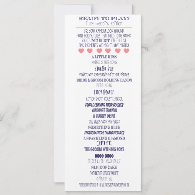 Invitation Je espionne l'édition photos de mariage (Devant)