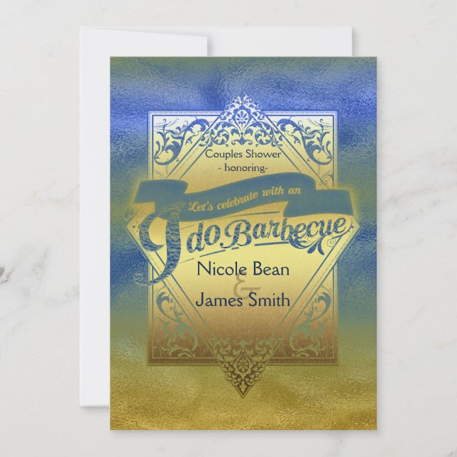 Invitation JE FAIS BARBECUE BBQ Fiançailles de douche de plag (Devant)