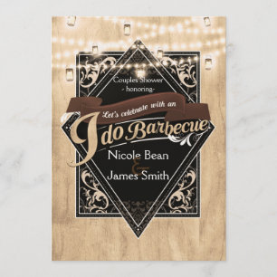 Invitation JE FAIS BARBECUE BBQ Occidental Bois & Lumières En