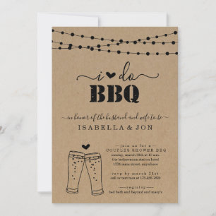 Invitation Je fais BBQ Bière Couples Wedding shower Fiançaill