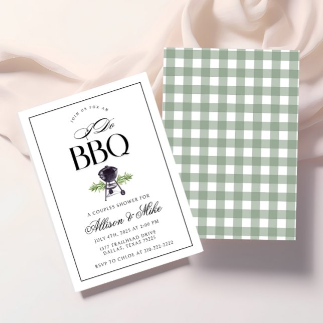 Invitation Je fais BBQ Couples Douche Invitation, Grill & Chi (Celebrate love with this rustic “I Do BBQ” invite – perfect for a casual outdoor couples shower! )