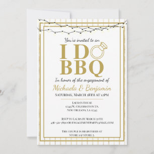 Invitation Je fais BBQ Gold Couples de douche Partie d'engage
