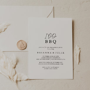 Invitation Je fais BBQ Moderne Elegant Engagement Party