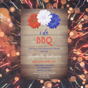 Invitation Je fais BBQ Patriotique Floral Bachelorette Week-e