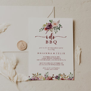 Invitation Je fais BBQ Rustic Summer Floral Engagement Party