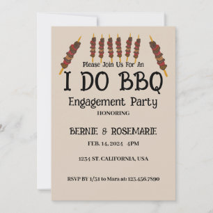 Invitation JE FAIS DU BBQ Avec Barbecue Stick Grill