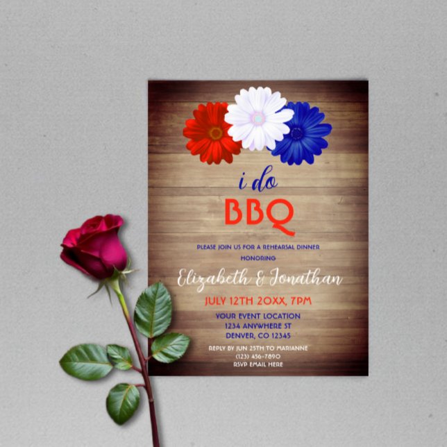 Invitation Je fais du BBQ pour un dîner de répétition fleuri  (Créateur téléchargé)