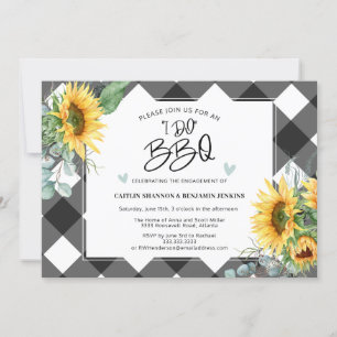 Invitation Je fais du BBQ Tournesol Buffalo Plaid Fête de Fia