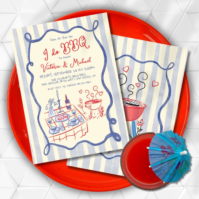 Invitation Je fais la répétition fiançailles barbecue dîner m (Créateur téléchargé)