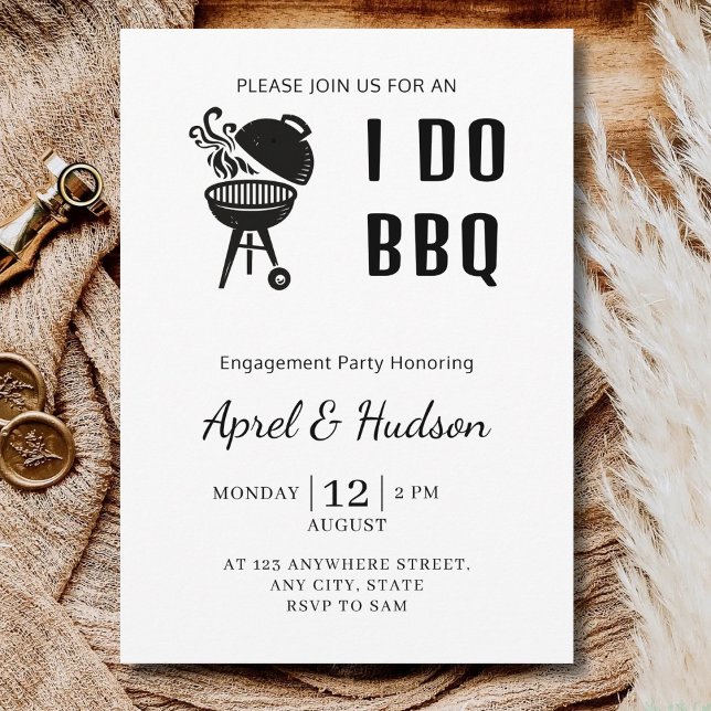 Invitation Je fais un barbecue de fête de fiançailles Barbecu (Créateur téléchargé)