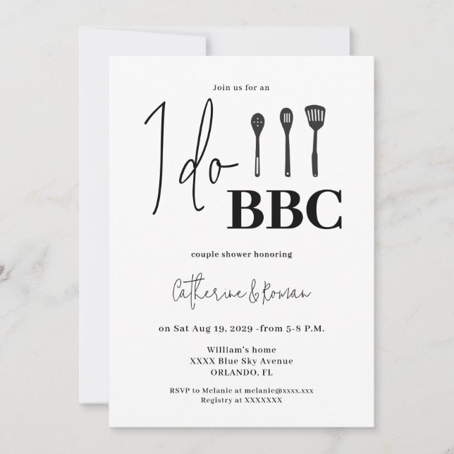 Invitation Je fais un barbecue pour la fête de mariage (Devant)