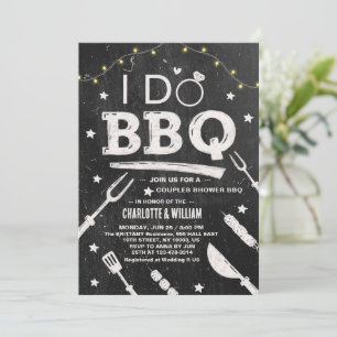 Invitation Je fais un BBQ Couple rustique Engagement Enterrem