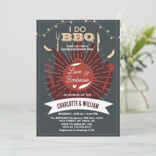 Invitation Je fais un BBQ pour la fête de fiançailles de mari