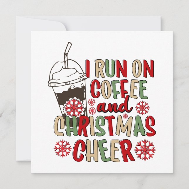 Invitation Je fonctionne au café et à la joie de Noël (Devant)