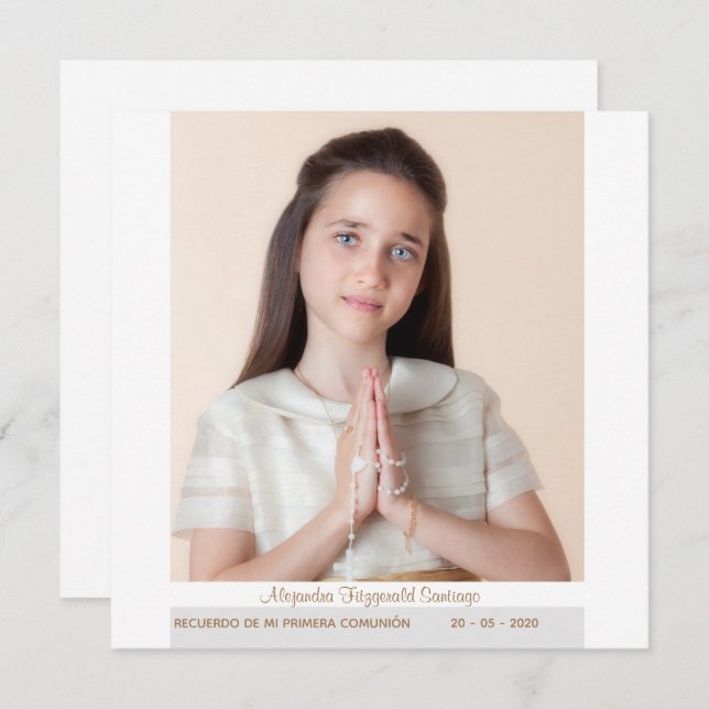 Invitation Je me souviens de ma première communion Abstraite (Devant / Derrière)