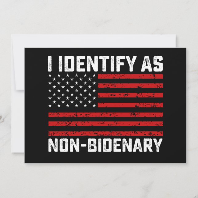 Invitation Je M'Identifie Comme Non Bidenary Funny Biden Trum (Devant)