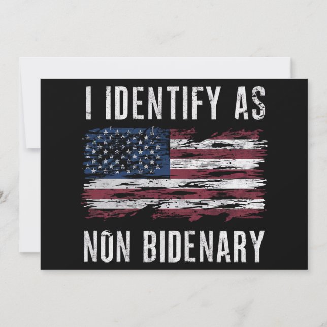 Invitation Je m'identifie comme un drapeau américain patrioti (Devant)
