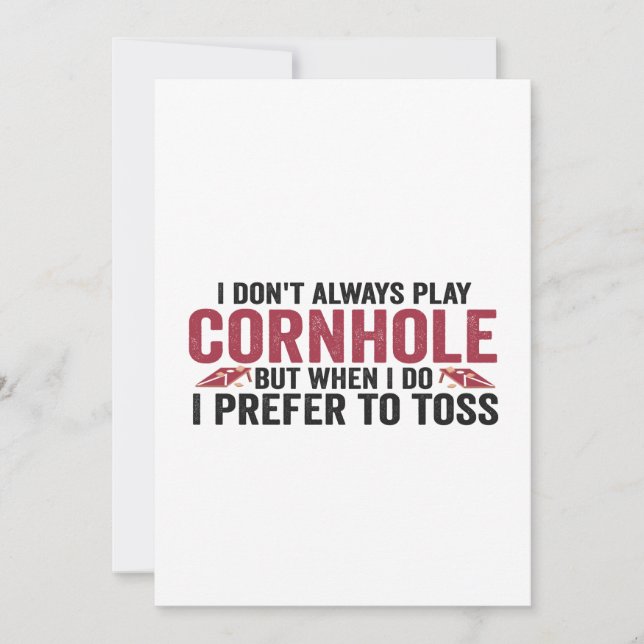 Invitation Je ne joue pas toujours au Cornhole, mais quand je (Devant)