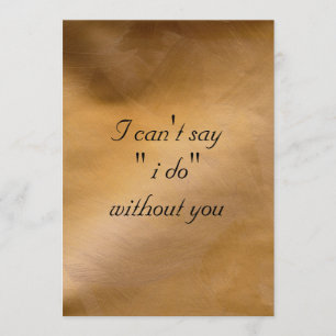 Invitation Je ne peux pas dire que je fais sans vous