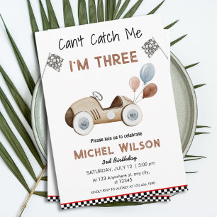 Invitation Je ne peux pas m'attraper Je suis trois voiture de
