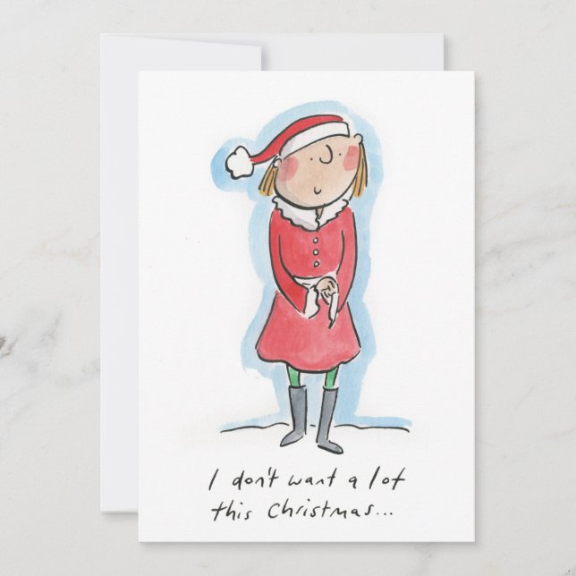Invitation Je ne veux pas grand chose pour Noël (Devant)