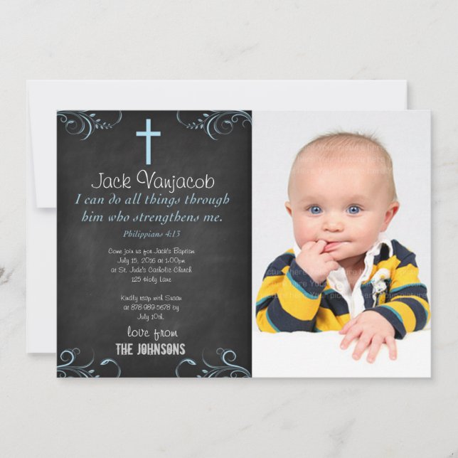 Invitation Je peux tout faire par le Christ Baby (Devant)