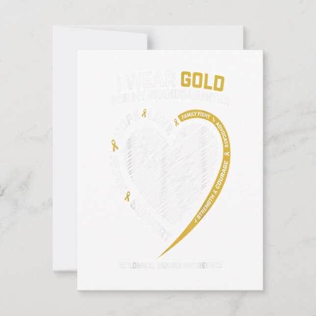 Invitation Je Porte De L'Or Pour Ma Petite-Fille Enfance (Devant)