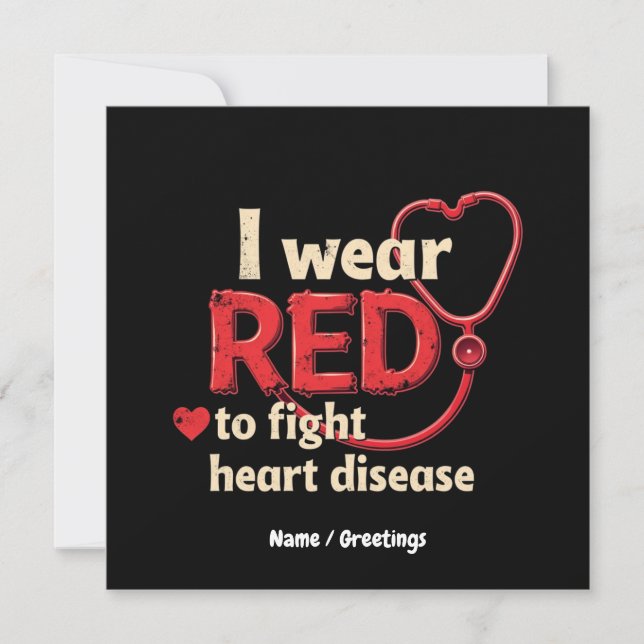Invitation Je porte du rouge pour lutter contre les maladies  (Devant)
