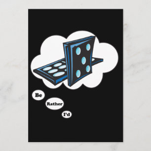 Invitation Je préfère jouer à Dominos 2