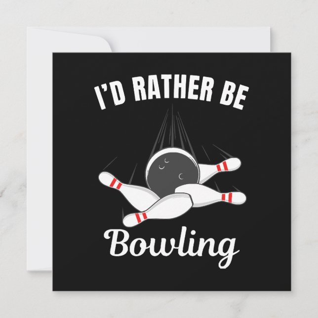 Invitation Je préférerais faire du bowling (Devant)