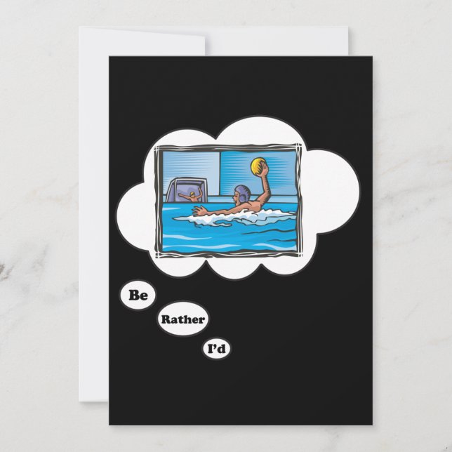 Invitation Je préférerais jouer à Water Polo (Devant)