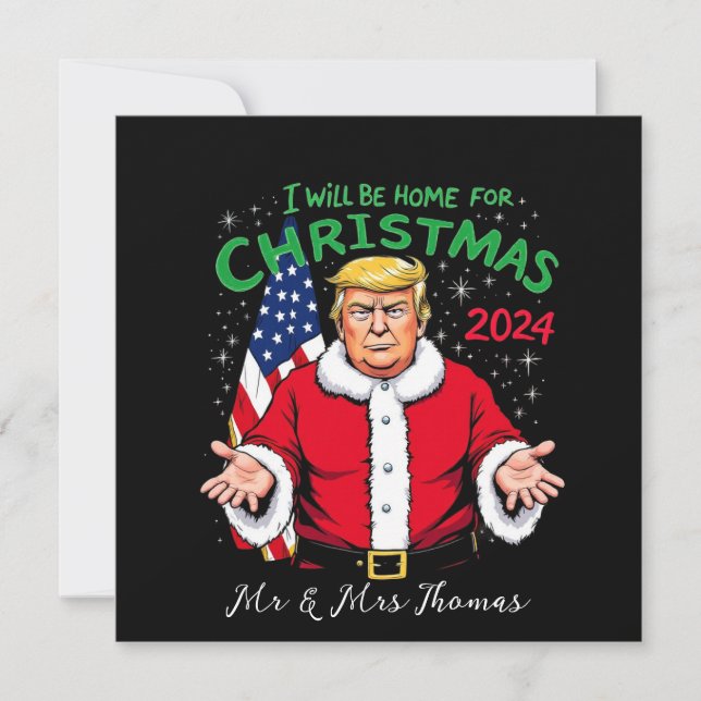 Invitation Je serai à la maison pour les célébrations de Noël (Devant)