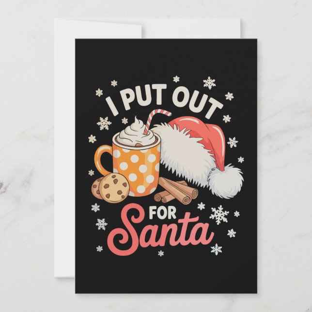 Invitation Je sors pour le Père Noël des biscuits au chocolat (Devant)