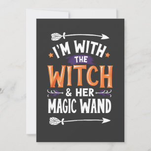 Invitation Je suis avec la sorcière et son Halloween magique