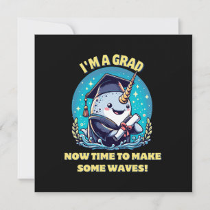 Invitation Je suis diplômé d'une licorne de mer ! Maintenant,