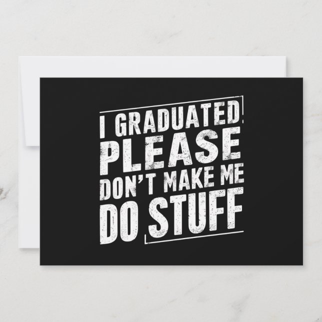 Invitation Je suis diplômé, s'il vous plaît ne me faites pas  (Devant)
