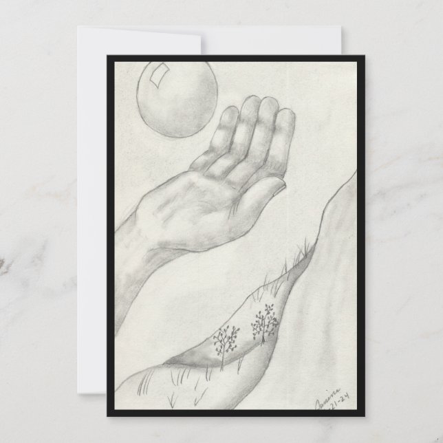 Invitation Je suis en train d'attraper ou de lancer ? -plat (Devant)