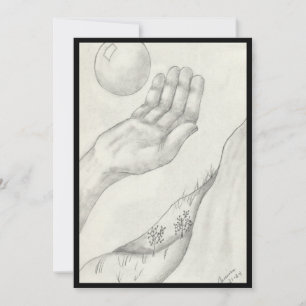 Invitation Je suis en train d'attraper ou de lancer ? -plat