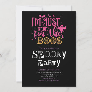 Invitation Je suis juste ici pour la fête d'Halloween Boos