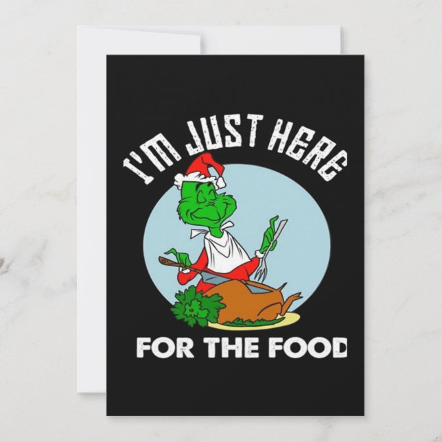 Invitation Je suis juste là pour la nourriture (Devant)