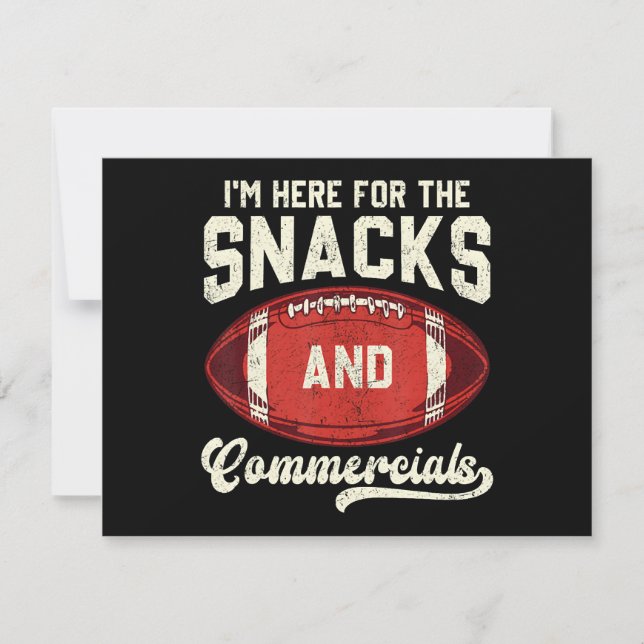 Invitation Je suis là pour les snacks et les publicités de fo (Devant)