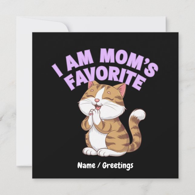 Invitation Je suis la préférée de maman : idée cadeau drôle  (Devant)