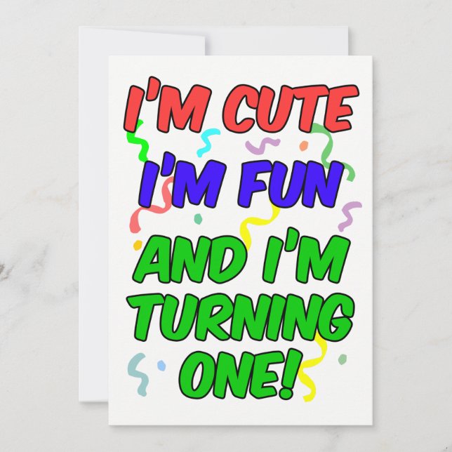 Invitation Je suis mignonne Je suis amusante Je tourne un Inv (Devant)