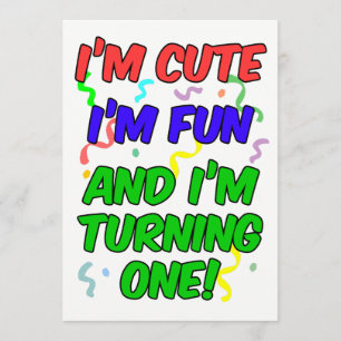 Invitation Je suis mignonne Je suis amusante Je tourne un Inv